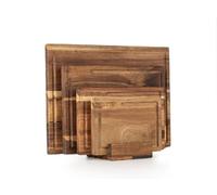 Les Plaisirs Du Chef - Set de Planches à Découper en Bois - 4 Planches de Cuisine Robustes & Élégantes • Planche a Decouper Bois Naturel, Huilée & Sans Produits Chimiques