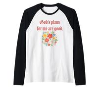 Les Plans de Dieu pour Moi sont Bons - Foi chrétienne Florale Manche Raglan