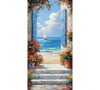 Les Plantes Le bateau Diamond Painting Adulte, Diamond Painting Enfant Débutants, Loisirs Créatifs Adultes,5D DIY Broderie Diamant Kit Complet, Décoration Cadeau Murale de la Maison 40x80cm N-680