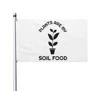 Les Plantes Nourrissent Mon Sol Drapeau De La Fierté Drapeau Décoratif Amusant Bannière De Cour Uv Fade Résistant Pour Fête Balcon Extérieure 3X5 Ft