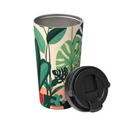 Les plantes vertes en pot d'intérieur transportent une tasse à café isotherme. Thermos élégant de 500 ml qui garde les boissons chaudes pendant des heures, parfait pour le café, le thé et plus encore.