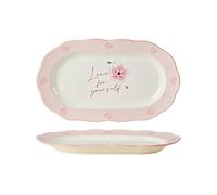 Les plats à pétales colorés sous glaçure sont rétro et simples pour un usage domestique - Plats à poisson ovales de 30,5 cm avec deux oreilles -1