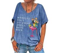 Les plis génériques ne vont que là où une chemise à col en V sourire est respirante., bleu, XL