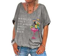 Les plis génériques ne vont que là où une chemise à col en V sourire est respirante., gris, XXL