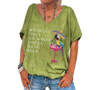 Les plis génériques ne vont que là où une chemise à col en V sourire est respirante., vert, XL