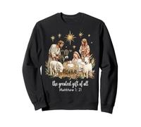 Les Plus Grands Cadeaux pour Tous Les Noël Nativité Jésus Christ Sweatshirt