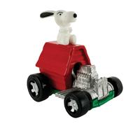Les plus petites roues chaudes du monde Snoopy Miniature Peanutes Guerre mondiale Flying Ace Car Metal Cast Cast avec de vraies roues de travail