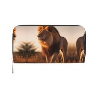 Les pochettes en cuir avec fermeture éclair et porte-cartes en forme de feuille d'érable sont parfaites pour les voyages ou un usage quotidien, Lion mâle., Taille unique