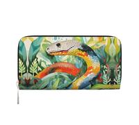 Les pochettes en cuir Whale's Tail sont parfaites pour les voyages ou un usage quotidien, Serpent aquarelle, Taille unique