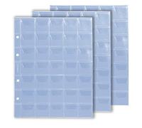 Les pochettes et les feuilles numismatiques de LARIUS, pour des pièces de 2 euros, pour pièces commémoratives de différentes tailles, format Optima. (5 pièces, 35 cellules jusqu'à 35 mm Ø)