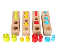 Small Foot Design - Jeu à emboîter 10525 - Montessori en bois, cylindres colorés, multicolore