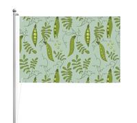 Les pois verts laissent des feuilles bleues,Drapeau de jardin, bannière décorative, drapeau double face, 2 x 3 pieds, pour extérieur et intérieur