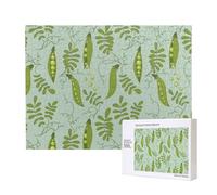 Les Pois Verts laissent des Feuilles Bleues,Puzzle Familial en Bois de 500 pièces pour Adultes et Adolescents, décoration d'intérieur