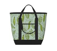 Les pois verts laissent des feuilles bleues,Sacs à lunch isothermes de grande capacité pour femmes et hommes