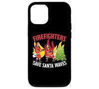 Les Pompiers sauvent Le Père Noël Vagues Lutte Contre Les incendies Noël Coque pour iPhone 12/12 Pro