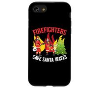 Les Pompiers sauvent Le Père Noël Vagues Lutte Contre Les incendies Noël Coque pour iPhone SE (2020) / 7/8