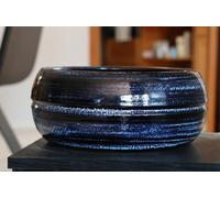 LES POTERIES D'ALBI-Coupe en terre cuite émaillée bleu Nuit étoilée Les Poteries d’Albi Melilo - diamètre 24 x H 11 cm