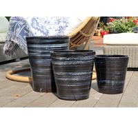 LES POTERIES D'ALBI-Pot en terre cuite émaillée bleu Nuit étoilée Les Poteries d’Albi Sydney - diamètre 25 x H 29 cm