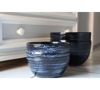 LES POTERIES D'ALBI-Pot en terre cuite émaillée bleu Nuit étoilée Les Poteries d'Albi Austral - diamètre 16 x H 13 cm