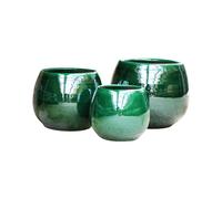 LES POTERIES D'ALBI-Pot vert gamme cancale diamètre 17 cm