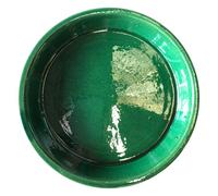 LES POTERIES D'ALBI-Soucoupe en terre cuite émaillée coloris blue wawe Les Poteries d'Albi - diamètre 36 x H 5,5 cm