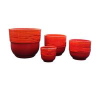 LES POTERIES D'ALBI-Vase Rebord soleil couchant H 19 x diamètre 21 cm