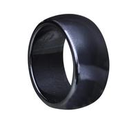 LES POULETTES BIJOUX - Bague Anneau Large d'Hématite - 10 mm - taille 52