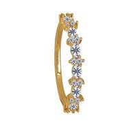 LES POULETTES BIJOUX Bague Plaqué Or Couronne de Strass Ronds et Ovales