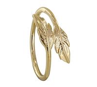 LES POULETTES BIJOUX - Bague Plaqué Or Double Plume - taille 62