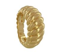 LES POULETTES BIJOUX - Bague Plaqué Or Torsade Bombée - taille 50