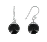 LES POULETTES BIJOUX - Boucles d'Oreilles Argent 925 Billes d'Agate - Classics - Noir