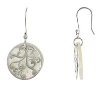 LES POULETTES BIJOUX - Boucles d'Oreilles Argent 925 Cercle de Nacre Ivoire et Arabesque