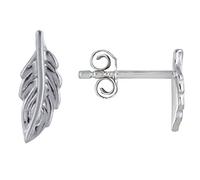 LES POULETTES BIJOUX - Boucles d'Oreilles Argent 925 Rhodié Mini Plume