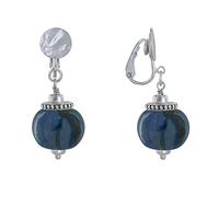 LES POULETTES BIJOUX - Boucles d'Oreilles Clip Métal Argenté et Grosses Perles en Céramique
