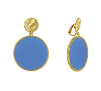 LES POULETTES BIJOUX - Boucles d'Oreilles Clip Métal Doré Cercle Coloré Translucide