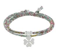 LES POULETTES BIJOUX - Bracelet Double Tour Lien liberty et Trèfle Argent 925 - Classics - Rose