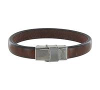 LES POULETTES BIJOUX - Bracelet Enfant Cuir Marron Foncé Large Fermoir Acier Inoxydable
