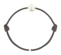 LES POULETTES BIJOUX - Bracelet Enfant La Perle Blanche des Petites Poulettes - Classics - Marron foncé