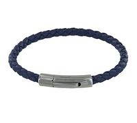 LES POULETTES BIJOUX Bracelet Homme Cuir Simple Tréssé Rond 19cm