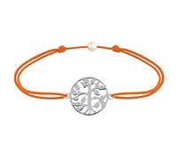 LES POULETTES BIJOUX - Bracelet Lien Arbre de Vie Argent 925 - Orange