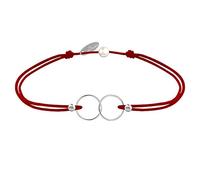 LES POULETTES BIJOUX - Bracelet Lien Argent 925 Anneaux Toi et Moi - Classics - Rouge