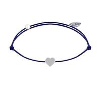 LES POULETTES BIJOUX - Bracelet Lien Argent 925 Mini Coeur - Bleu Navy