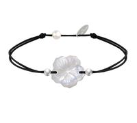 LES POULETTES BIJOUX - Bracelet Lien Fleur de Nacre Ivoire et Perles d'Argent 925 - Classics