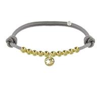 LES POULETTES BIJOUX - Bracelet Lien Médaille Etoile et Perles Plaquées Or - Classics - Gris