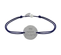 LES POULETTES BIJOUX Bracelet Lien Médaille Plaqué Argent Ronde "Ma Petite Poulette"