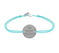 LES POULETTES BIJOUX Bracelet Lien Médaille Plaqué Argent Ronde "Ma Petite Poulette"