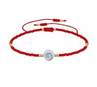 LES POULETTES BIJOUX - Bracelet Lien Oeil de Sainte Lucie et Petites Perles Mates - Rouge