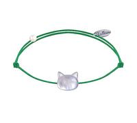 LES POULETTES BIJOUX Bracelet Lien Tête de Chat en Nacre