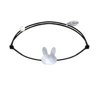 LES POULETTES BIJOUX - Bracelet Lien Tête de Lapin en Nacre - Noir