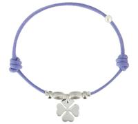 LES POULETTES BIJOUX - Bracelet Lien Trèfle Argent 925 - Violet
